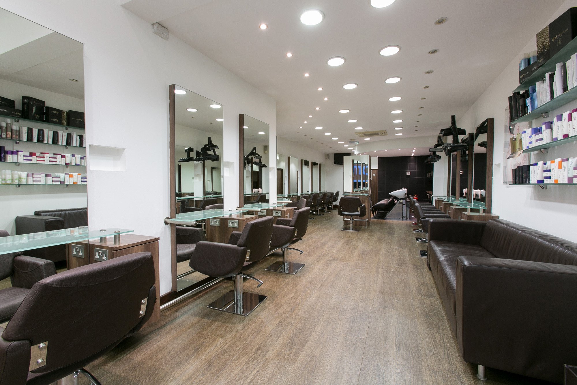 A welcoming modern hair salon interior